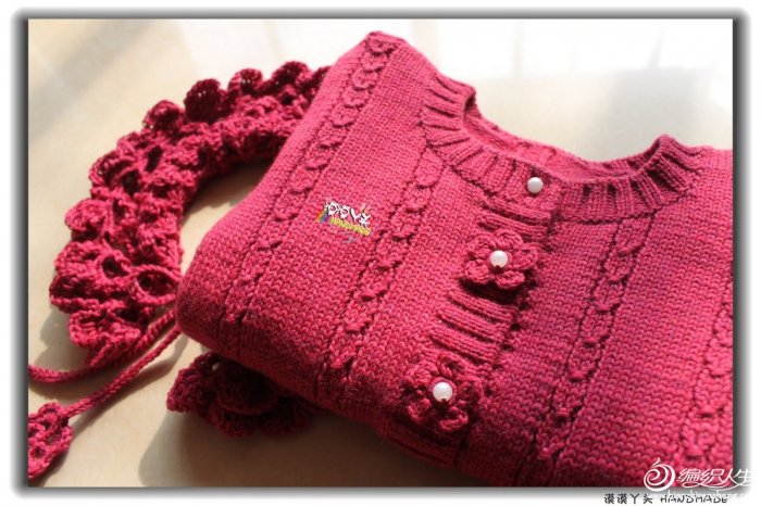 手工织毛衣:3-6岁女宝宝洋气毛衣开衫!
