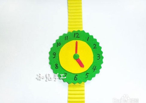 幼儿手工制作:diy卡通手表 www.qbaobei.com 宽488x344高