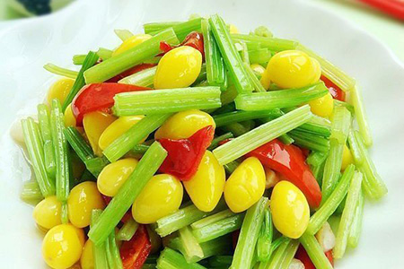 儿童补脑食谱白果炒芹菜