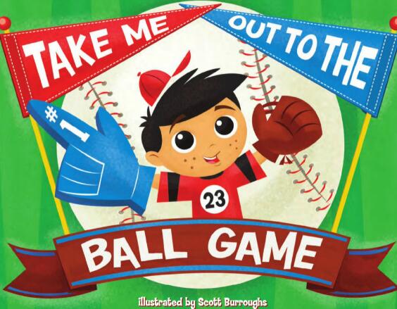 《Take Me Out to the Ball Game》英文儿歌绘本pdf资源下载