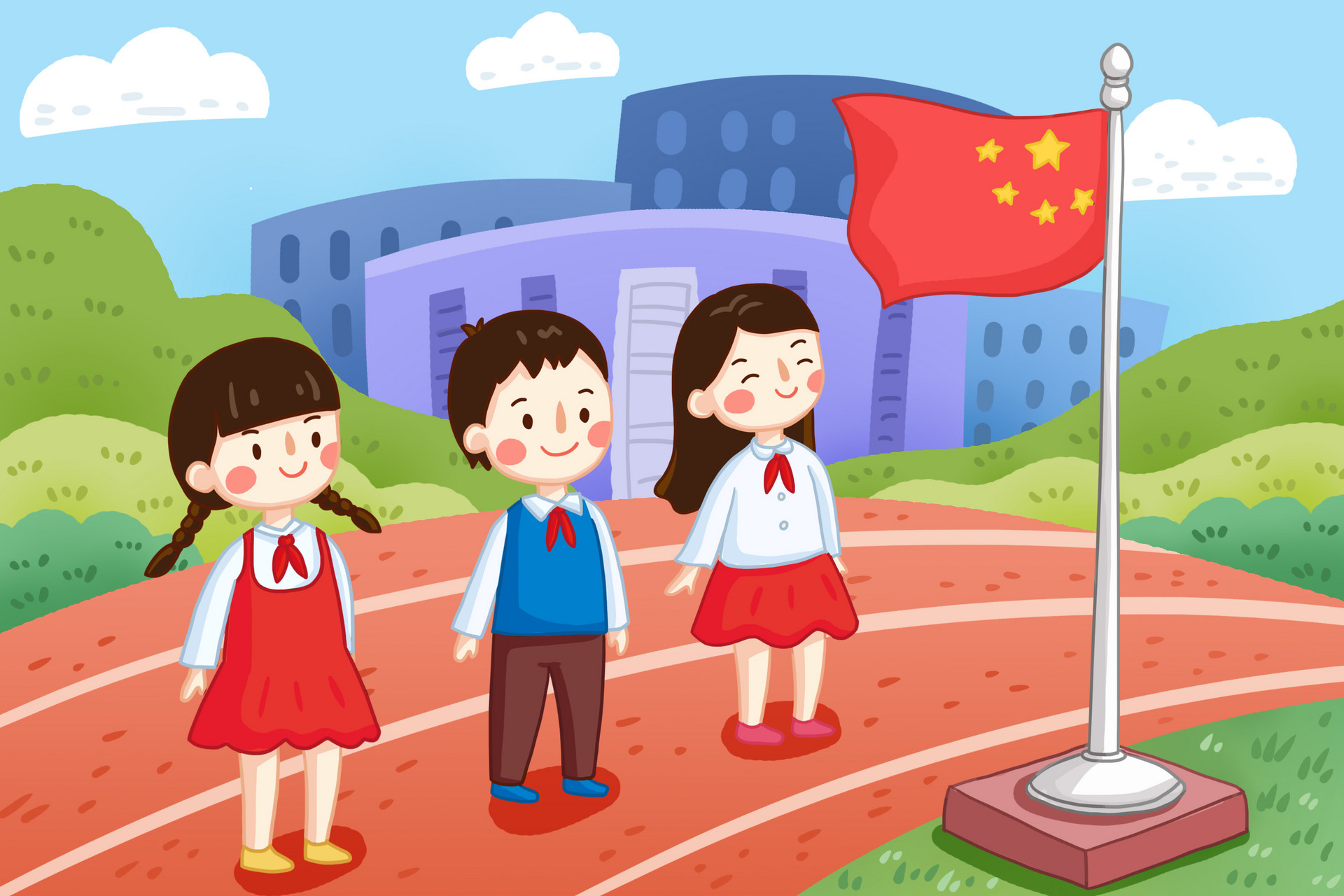以升国旗为主题的二年级优秀作文