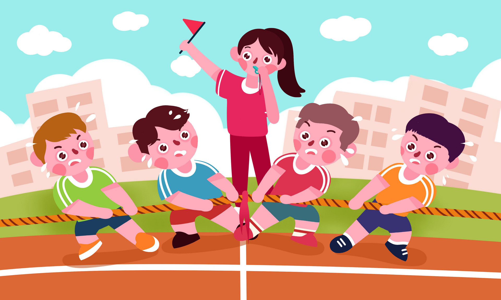 记一次拔河比赛200字作文三年级