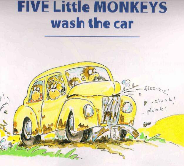 Five Little Monkeys Wash The Car绘本翻译及电子版下载