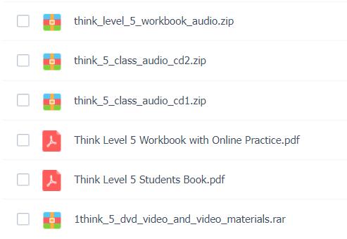 剑桥英语教材Think 5级学生书+练习册+答案pdf资源下载